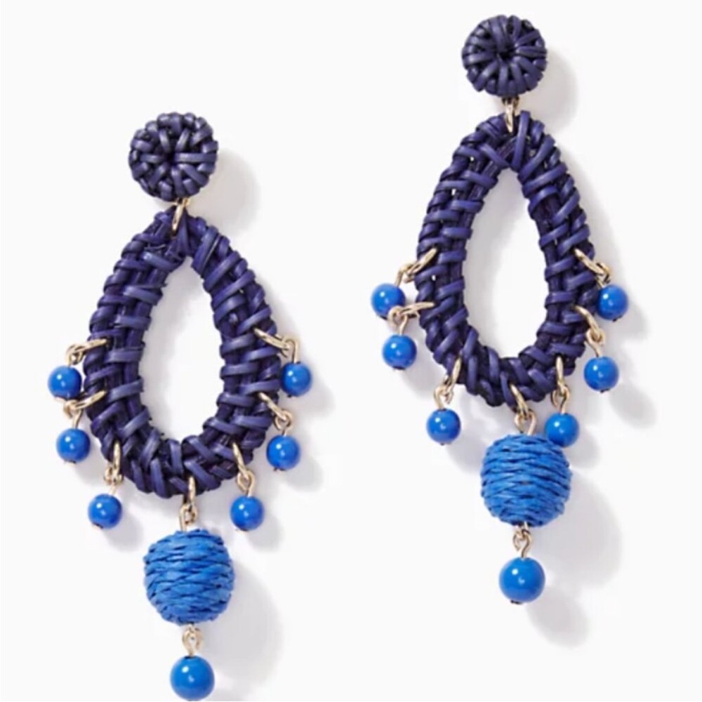 Lilly Pulitzer Raffia Earrings in Alba Blue - Picture 8 of 8